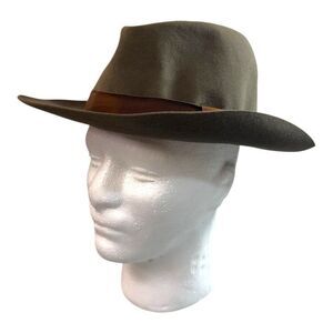 Christys Foldaway Fedora Hat TL Brown Wool Unisex Classic Design 7 1/4 READ